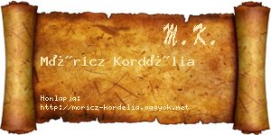 Móricz Kordélia névjegykártya